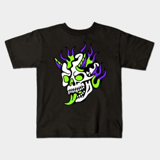 Skull flames Kids T-Shirt